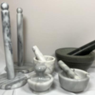 Marble Mortar and Pestles & Marble Paper Towel Dispensers
