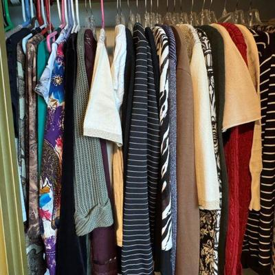 Many women's tops and sweaters in excellent condition