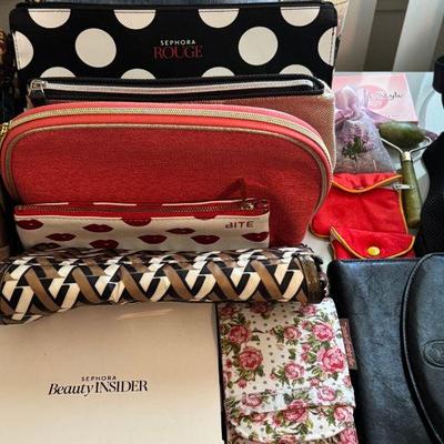 Makeup bags and new unopened beauty items from Sephora