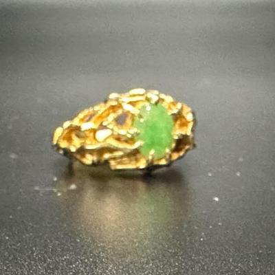Jade on 14k gold setting