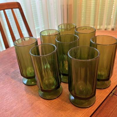 Mid Century Modern Colony Nouveau avocado green glasses