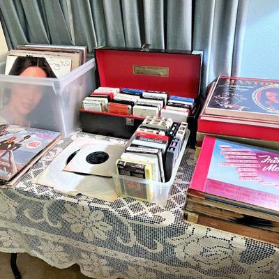 Vintage record albums, 8-track tapes, etc.