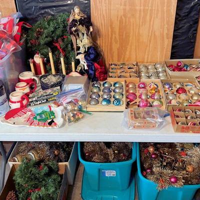 Christmas misc. including a nice assortment of vintage Christmas ornaments