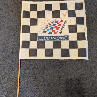 BMW flag signed by former driver Brian Redman 