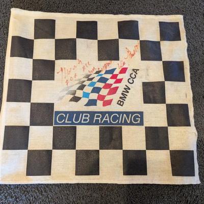 BMW flag signed by former driver Brian Redman