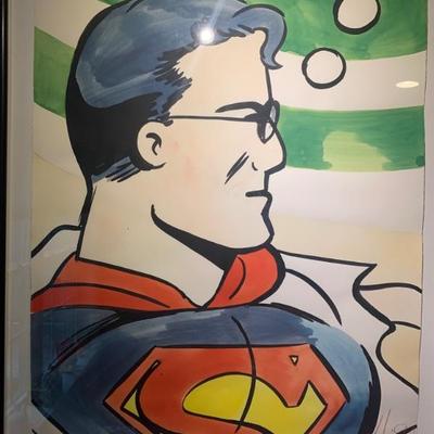 Superman, John “Crash” Matos, 34.5x46.5 framed, renowned graffiti artist from The Bronx