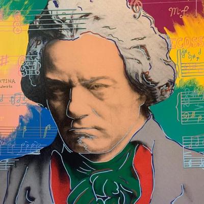 Beethoven “Silver”, serigraph signed, Steve Kaufman, worked with Warhol