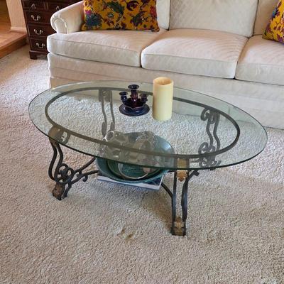 Glass top coffee table