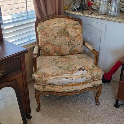 Vintage French country style bergere chair
