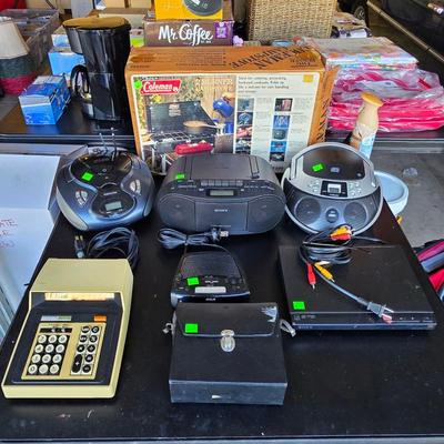 Vintage Coleman camping stove, stereos, CD players and more
