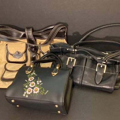 Banana Republic Tote Purse,  Tignanello Bag, Embroidered Kid Purse
