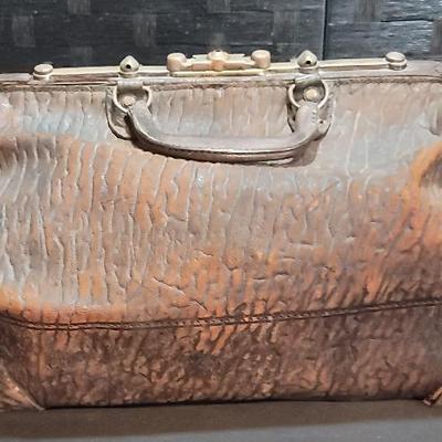Antique Genuine Walrus Skin Doctor's Bag (Unique Brass Hardware) 