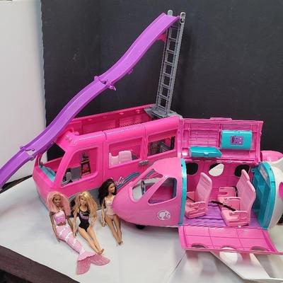 Barbie Camper, Airplane & 3 Barbies