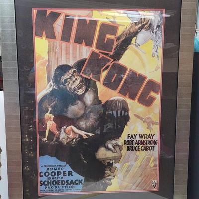 4.25' H x 3' W Framed 1933 King Kong Print