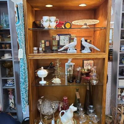 Vintage DREXEL "Passages" Solid Wood Lighted Book/Display Shelf 