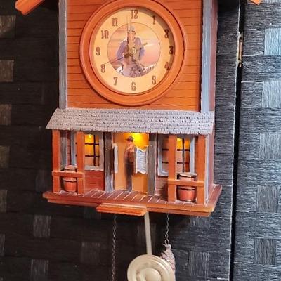 John Wayne Illuminated Cuckoo Clock Limited Edition Bradford Exchange 