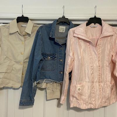 Jones New York Sport Jacket (L), Cotton On Jean Jacket (14), TanJay Shiny Jacket (L)