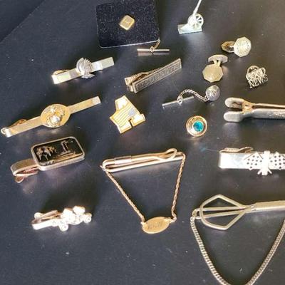 Vintage Cufflinks, Tie Tacks, Tie Clips, Lapel Pins, Etc -- Military, Cars, Steamboat, Etc