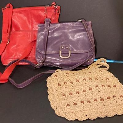 Purple Mondani New York (simulated Leather),vintage Woven & Beaded Tote, Pink The Sak Crossbody 