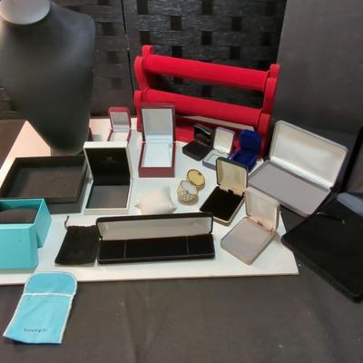Empty Jewelry Boxes And Display Rack And Neck 