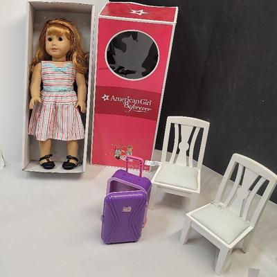 American Girl "MaryEllen Larkin" Doll with Box, Chairs, & Suitcase