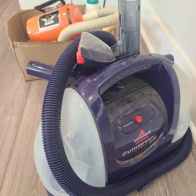 Bissell "Little Green Proheat Pet" Carpet Cleaner, And Metro Air Force Pet Dryer -- See Description