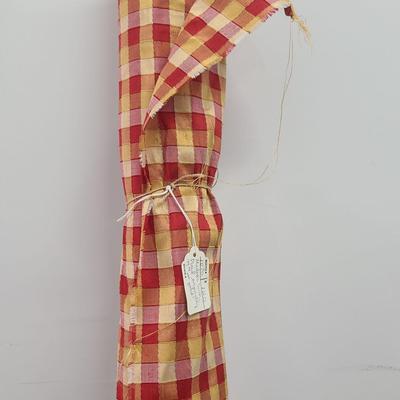 6+yrds Indian SILK Madras Red & Yellow Plaid Upholstery Fabric Yardage, Orig. $50/yd (Reserve $40)