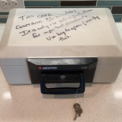Sentry Key Lock Safe (14”x11”x6”) - Has Sharpie On It But Can Be Cleaned Off 