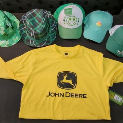 John Deere Long Sleeve Shirt  Size S  And Lucky Hats And Caps