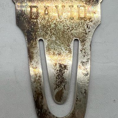 Reed & Barton Sterling Silver Bookmark Monogrammed “David” 