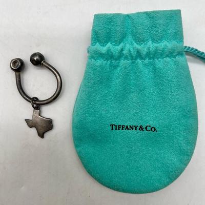 Tiffany & Co. Sterling Silver Texas Charm Keyring in Iconic Turquoise Tiffany Gift Pouch