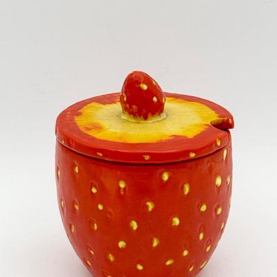 Vintage Strawberry Sugar Jar 
