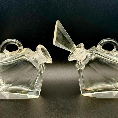 (2) Vintage Art Deco Perfume Bottles 