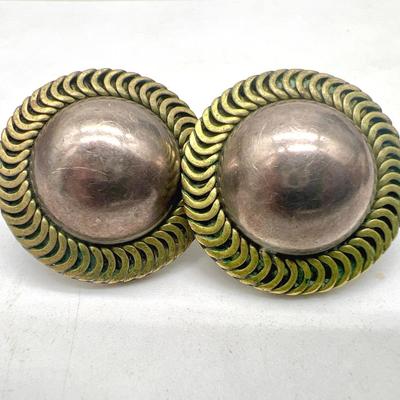 Vintage Sterling Silver 925 T5-102 Mexico Deco Earrings
