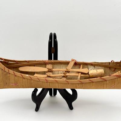 Native American Handmade Birch Canoe