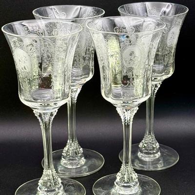 (4) Heisey Minuet Stemmed Glasses 