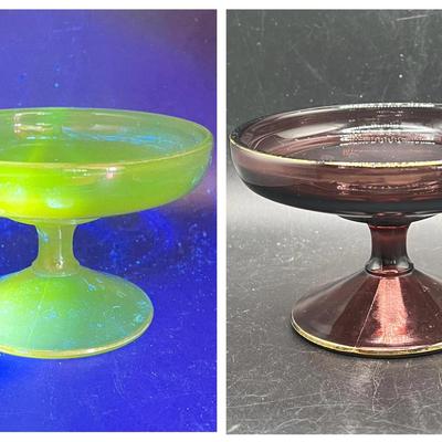Amethyst Glass Dish - Glows in Ultraviolet Light