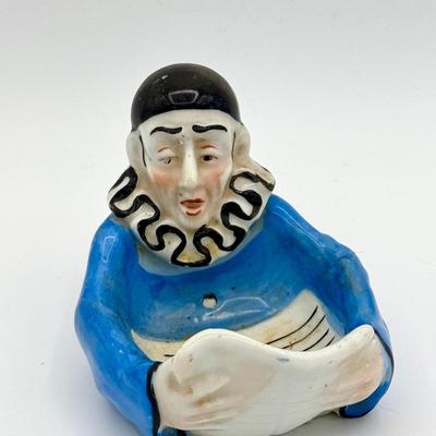 SITZENDORF Art Deco Pierrot Clown Chamber porcelain Germany Signed