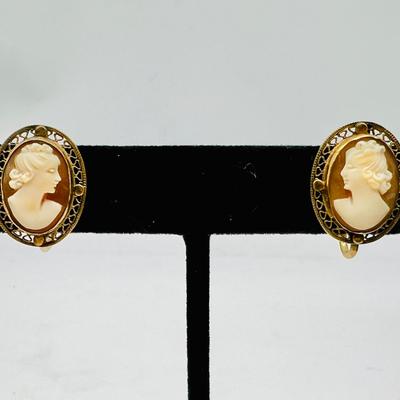 1/20 12K Gold Filled Cameo Earrings