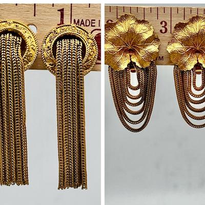 (2) Pair of Vintage French Pierre Lorion Sylvia Karels Tassel Earrings