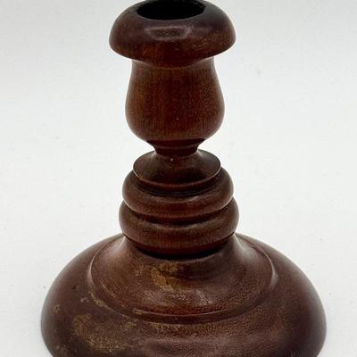 Tudor Style Wooden Candlestick Holder 