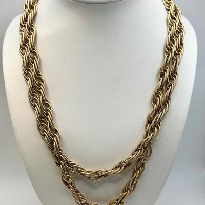 Vintage Gold-Tone Rope Chain Necklace 