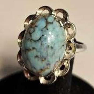 Sterling Silver Light Blue Turquoise Ring