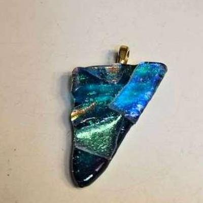 Beveled Dichroic Glass Pendant 
