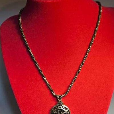 Vintage Brighton Chain Necklace And Pendant 