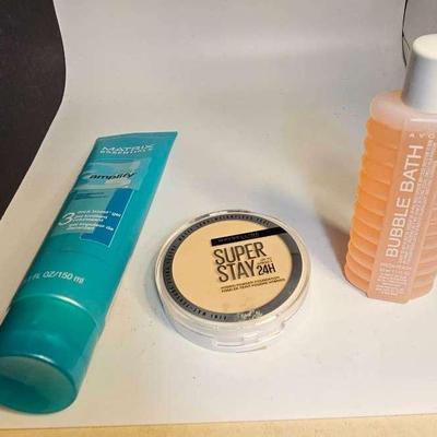 Matrix Essentials, Maybelline Foundation, Avon Bubble Bath 