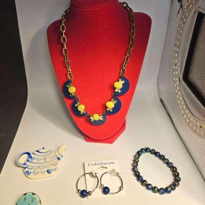 Lapis Lazuli Bracelet,  Croft & Barrow Earrings Plus