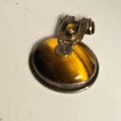 Sterling Pendant With Tiger Eye Stone