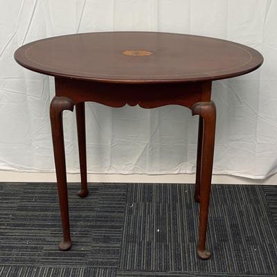 Oval Inlaid Accent Table