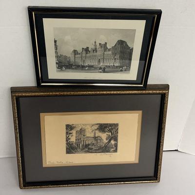 Framed Etchings Of Paris (2)